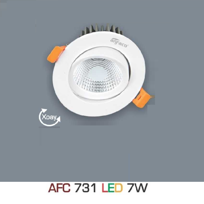 AFC 731 LED 7W: Đèn LED âm trần chiếu điểm 7W đổi màu - KT: Ø110mm x H55mm - Lổ khoét: Ø90mm - Ánh sáng đổi 3 màu vàng/trung tính/trắng