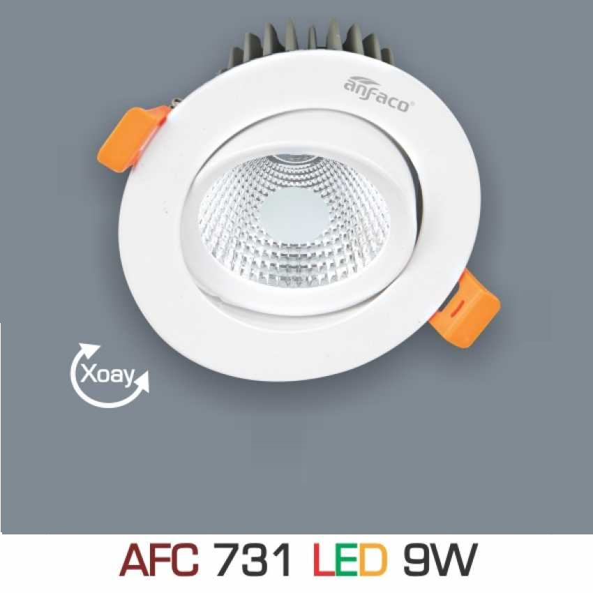 AFC 731 LED 9W: Đèn LED âm trần chiếu điểm 9W đổi màu - KT: Ø110mm x H55mm - Lổ khoét: Ø90mm - Ánh sáng đổi 3 màu vàng/trung tính/trắng