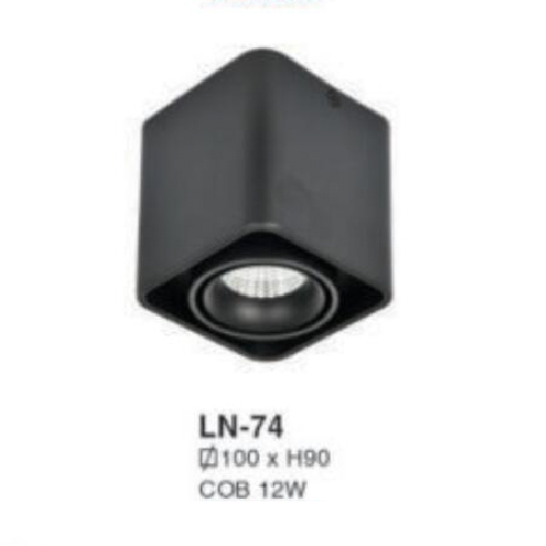 LN - 74: Đèn lon LED COB 12W gắn nổi, 1 chế độ ánh sáng (trắng/trung tính/vàng)