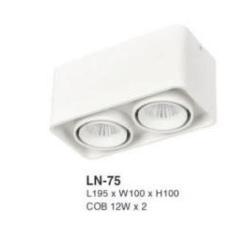 LN - 75: Đèn lon đôi LED COB 12W x 2 gắn nổi, 1 chế độ ánh sáng (trắng/trung tính/vàng)