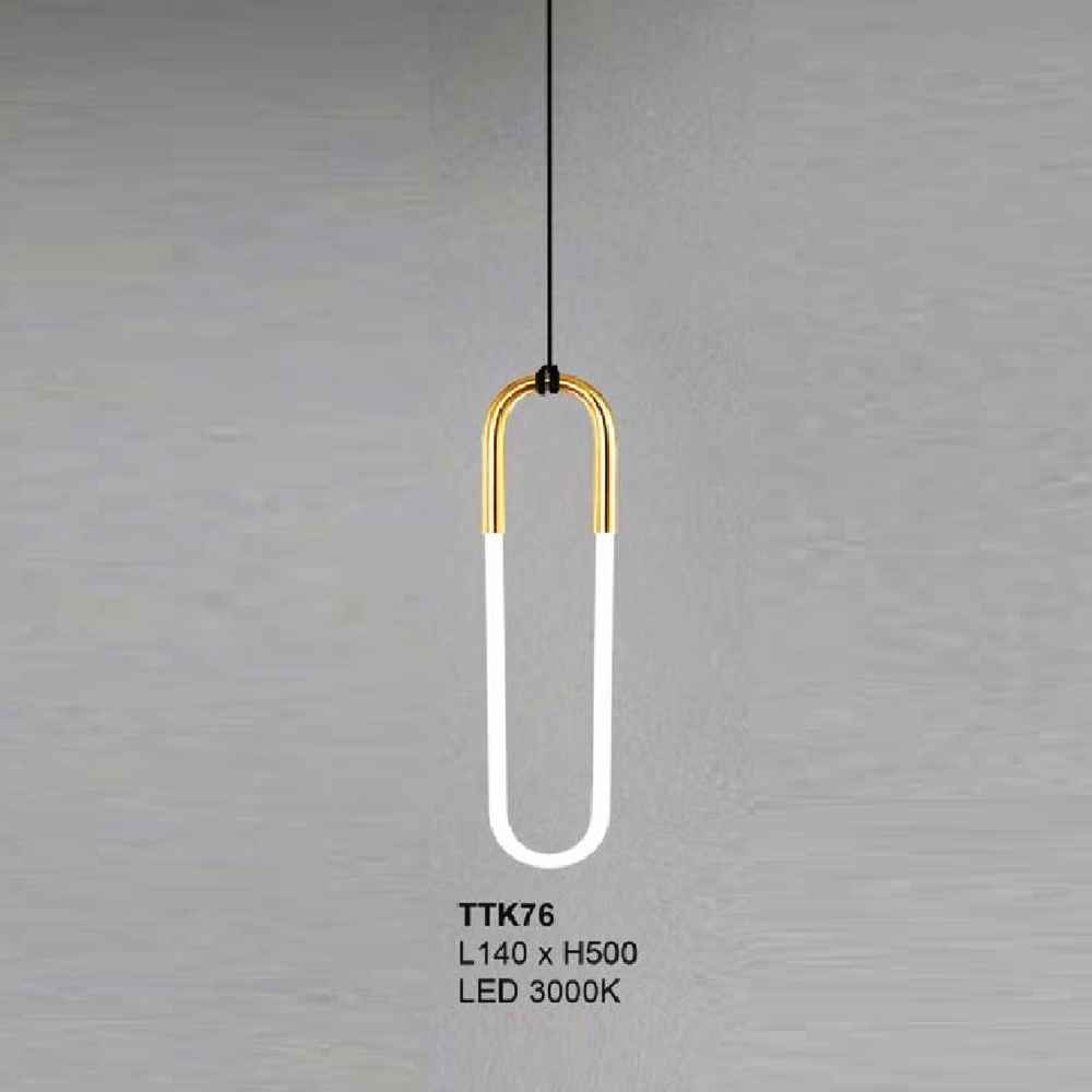 35 - TTK76: Đèn thả đơn vòng LED - KT: L140mm x H500mm - Đèn LED đổi 3 màu