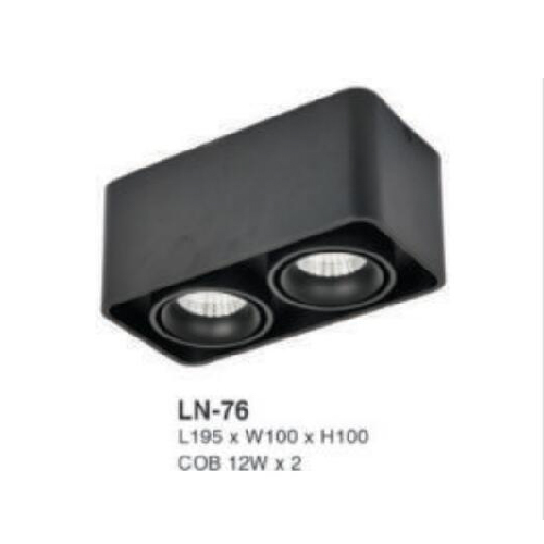 LN - 76: Đèn lon đôi LED COB 12W x 2 gắn nổi, 1 chế độ ánh sáng (trắng/trung tính/vàng)