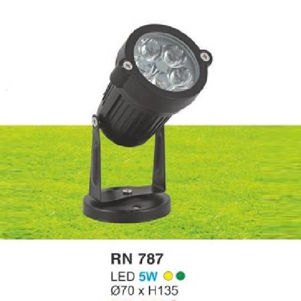 HF - RN 787 LED 5W: Đèn pha ngoài trời LED 5W - KT: Ø70mm x H135mm - Ánh sáng vàng /XL