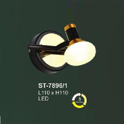 AN - ST - 7896/1: Đèn rọi tranh/gương đơn - KT: L110mm x H110mm - Đèn LED đổi 3 màu