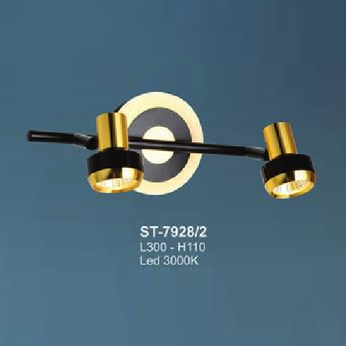 AN - ST - 7928/2: Đèn rọi tranh/gương đôi - KT: L300mm x H110mm - Đèn LED ánh sáng vàng 3000K
