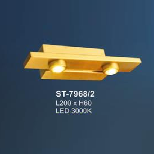 AN - ST - 7968/2: Đèn rọi tranh/rọi gương 2 bóng - KT: L200mm x H60mm - Đèn LED ánh sáng vàng 3000K