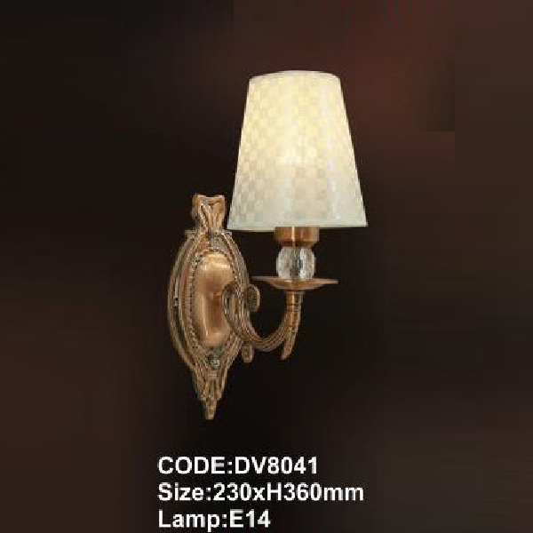 CODE: DV8041: Đèn gắn tường đơn - KT: 230mm x H360mm - Bóng đèn E14 x 1 bóng