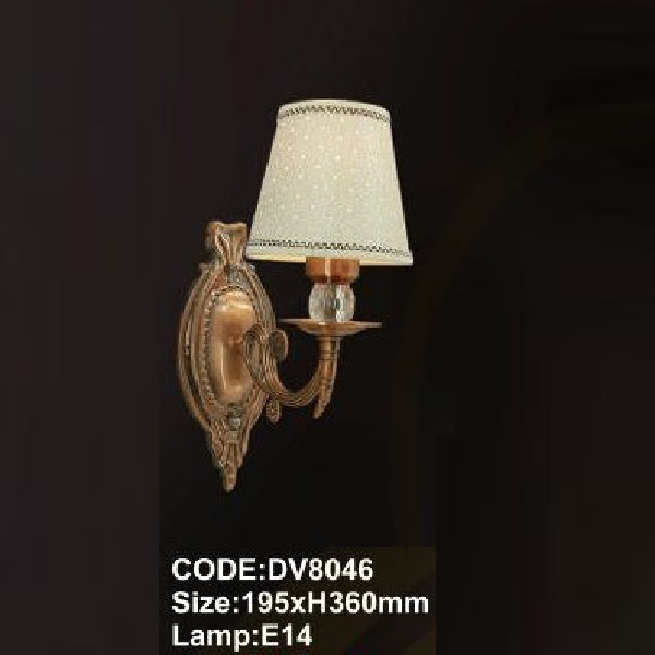 CODE: DV8046: Đèn gắn tường đơn - KT: 195mm x H360mm - Bóng đèn E14 x 1 bóng