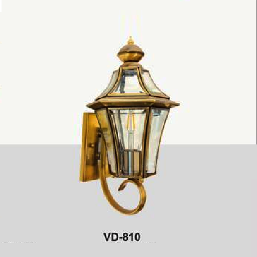 EU - VD - 810: Đèn đồng gắn tường ngoài trời - KT: L200mm x H400mm - Đèn chân E27 x 1 bóng