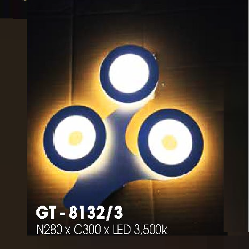 LH - GT - 8132/3: Đèn gắn tường LED - KT: N280mm x H300mm - Đèn LED ánh sáng vàng 3500K