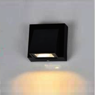 AN - VL - 8137/1 - BK: Đèn gắn tường ngoài trời -  KT: L80mm x H80mm - Đèn LED 3W ánh sáng vàng 3500K