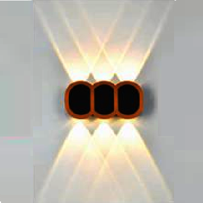 AN - VL - 8220/6BK: Đèn gắn tường ngoài trời - KT: L160mm x H80mm - Đèn LED 6W ánh sáng vàng