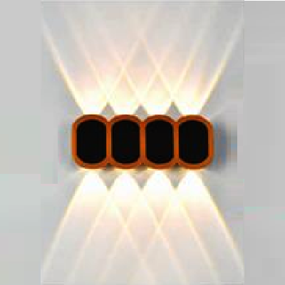 AN - VL - 8220/8BK: Đèn gắn tường ngoài trời - KT: L210mm x H80mm - Đèn LED 8W ánh sáng vàng