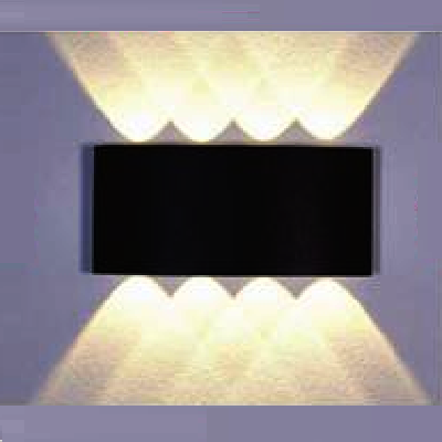 AN - VL - 8332/8BK: Đèn gắn tường ngoài trời  - KT: L200mm x H80mm - Đèn LED 8W ánh sáng vàng