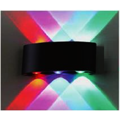 AN - VL - 8332/6BK - RGB: Đèn gắn tường ngoài trời  - KT: L170mm x H80mm - Đèn LED 6W ánh sáng màu