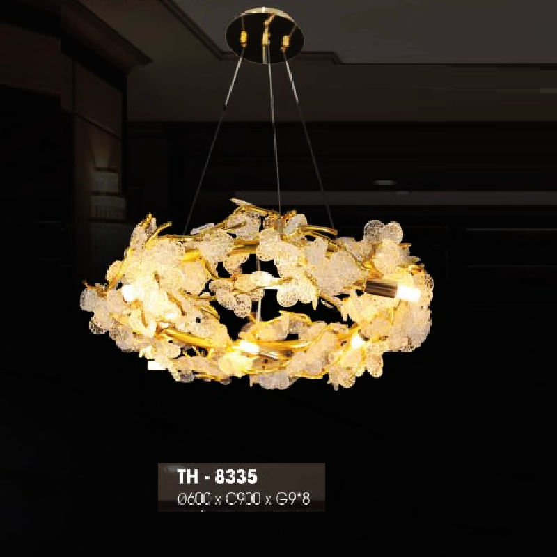 TH - 8335: Đèn thả LED Phale - KT: Ø600mm x H900mm - Đèn LED G9 x 8 bóng