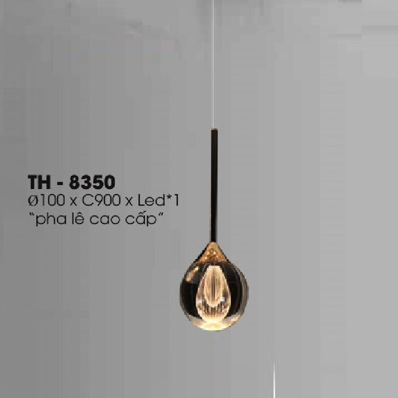 TH - 8350: Đèn thả đơn, chao Phale hình giọt nước - KT: Ø100mm x H900mm - Đèn LED x 1