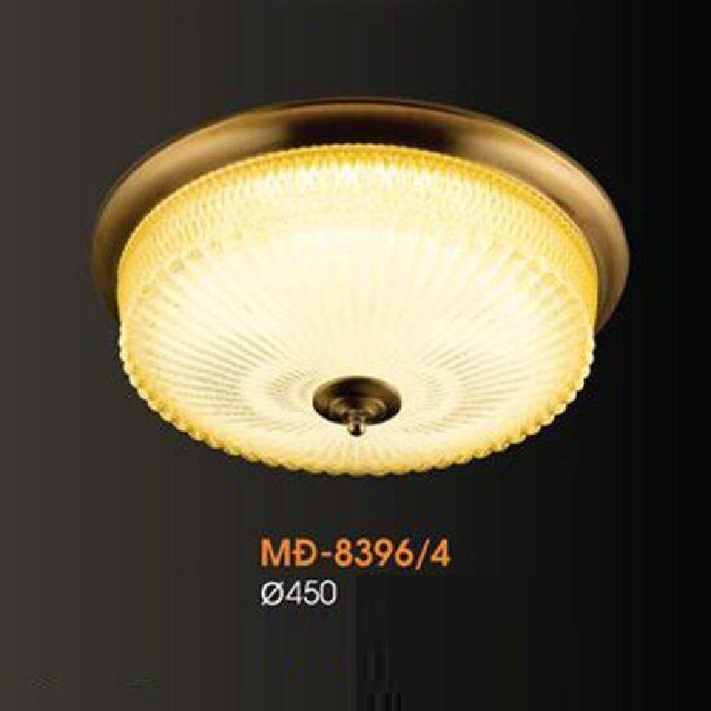 VE - MĐ - 8396/4: Đèn áp trần đồng chao thủy tinh - KT: Ø450mm - Đèn LED đổi 3 màu