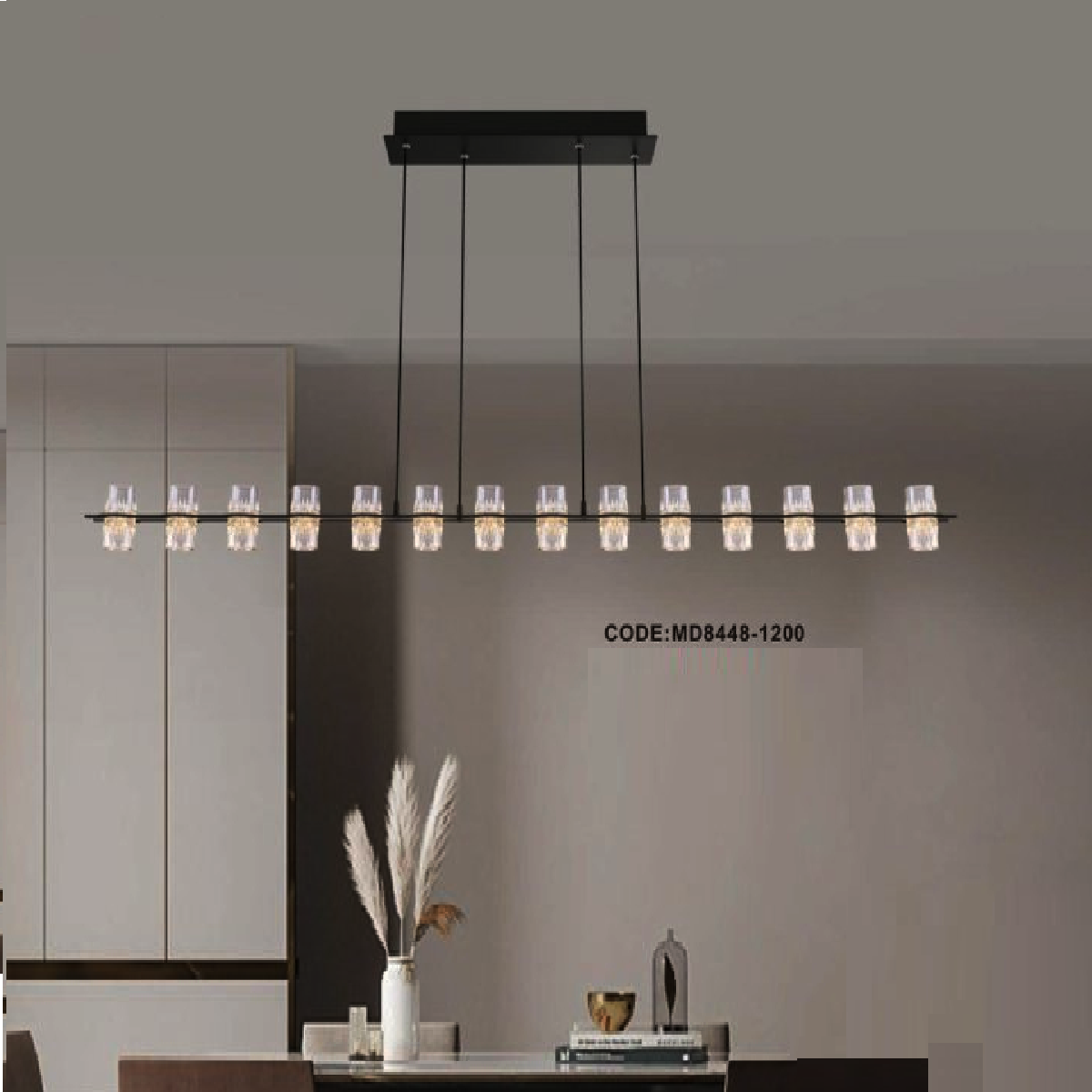 CODE: MD8448 -1200: Đèn thả ngang LED - KT: L1260mm - Đèn LED 48W ánh sáng vàng 3000K