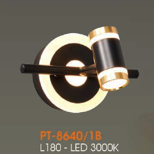 VE - PT - 8640/1B: Đèn rọi tranh/gương đơn - KT: L180mm - Đèn LED ánh sáng vàng 3000K