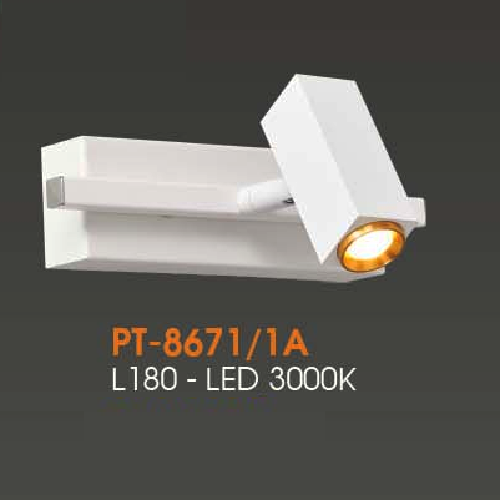 VE - PT - 8671/1A: Đèn rọi tranh/gương đơn - KT: L180mm - Đèn LED ánh sáng vàng 3000K