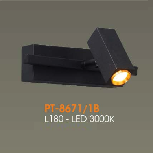 VE - PT - 8671/1B: Đèn rọi tranh/gương đơn - KT: L180mm - Đèn LED ánh sáng vàng 3000K