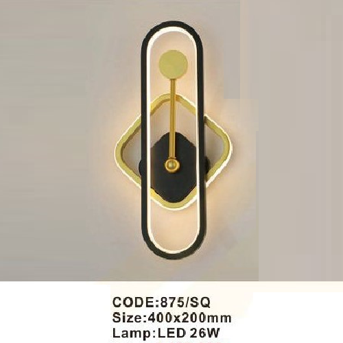 CODE: 875/SQ: Đèn gắn tường LED - KT: 400mm x 200mm - Đèn LED 26W