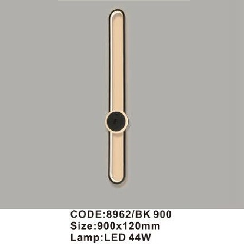 CODE: 8962/BK 900: Đèn gắn tường LED - KT: 900mm x 120mm - Đèn LED 44W