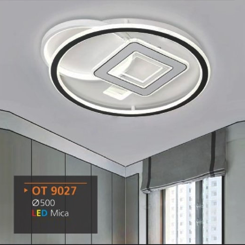 AD - OT 9027: Đèn ốp trần LED Mica - KT: Ø500mm - Đèn LED