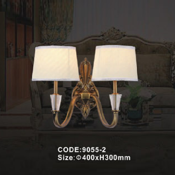 CODE: 9055-2: Đèn gắn tường đôi - KT: Ø400mm x H300mm - Bóng đèn E14 x 2