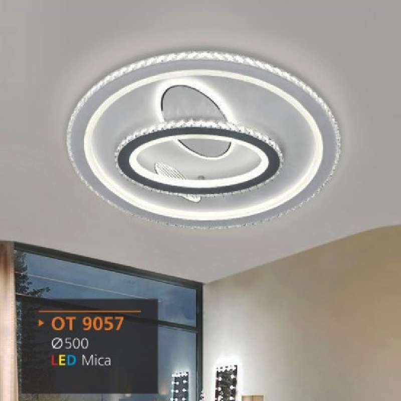 AD - OT 9057: Đèn ốp trần LED Mica - KT: Ø500mm - Đèn LED