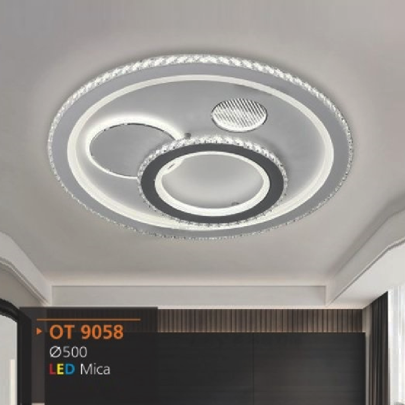 AD - OT 9058: Đèn ốp trần LED Mica - KT: Ø500mm - Đèn LED