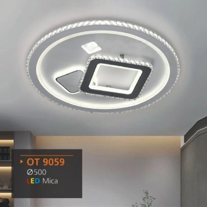 AD - OT 9059: Đèn ốp trần LED Mica - KT: Ø500mm - Đèn LED