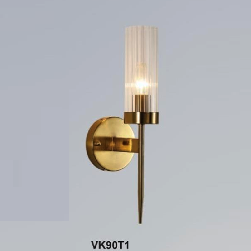 35 - VK90T1: Đèn gắn tường chao thủy tinh - KT: L70mm x H430mm - Bóng đèn E14 x 1 bóng