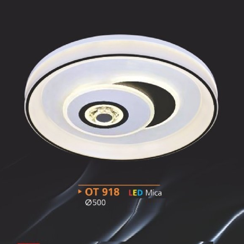 AD - OT 918: Đèn áp trần LED Mica - KT: Ø500mm - Đèn LED