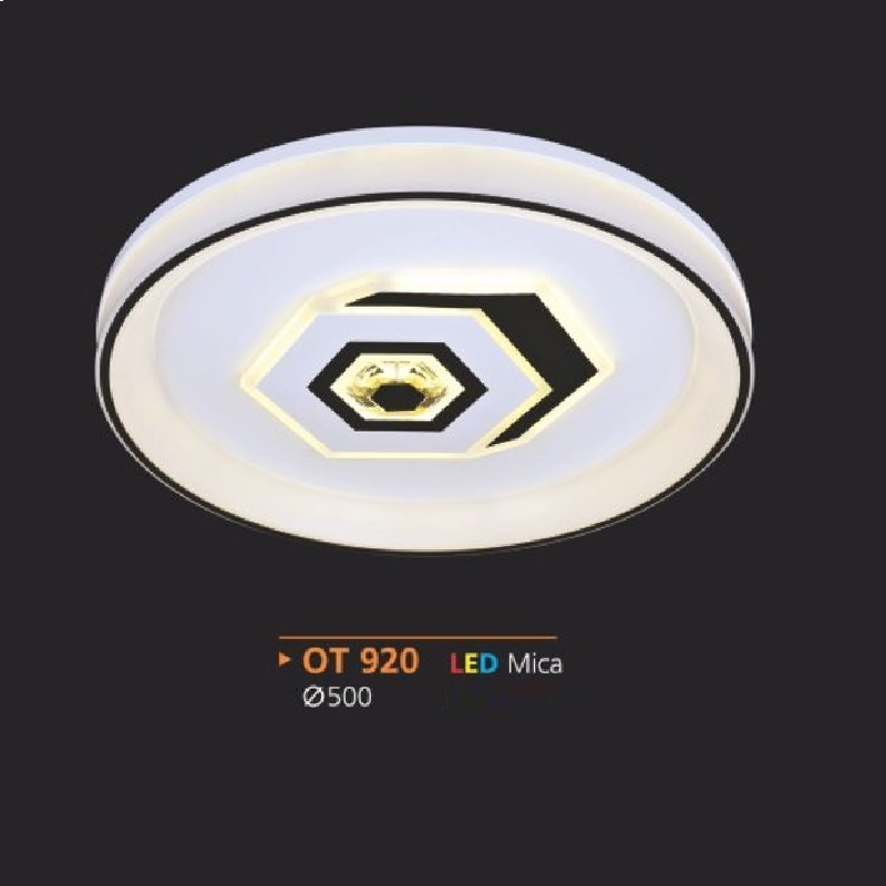AD - OT 920: Đèn áp trần LED Mica - KT: Ø500mm - Đèn LED
