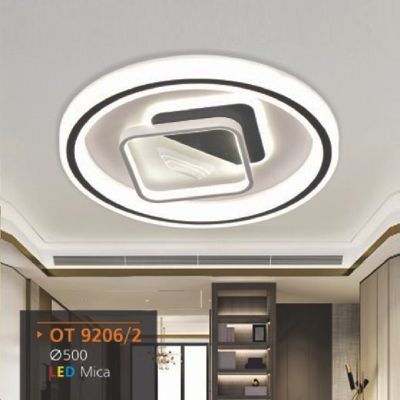 AD - OT 9206/2: Đèn áp trần LED Mica - KT: Ø500mm - Đèn LED