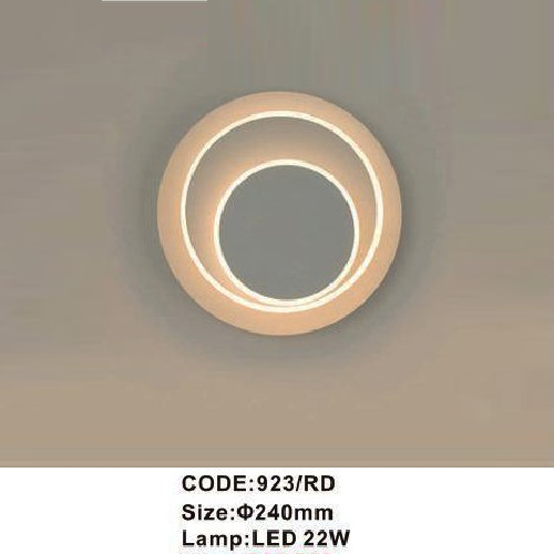 CODE: 923/RD: Đèn gắn tường LED - KT: Ø240mm - Đèn LED 22W