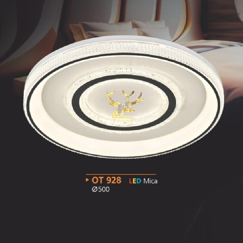 AD - OT 928: Đèn áp trần LED Mica  - KT: Ø500mm  - Đèn LED