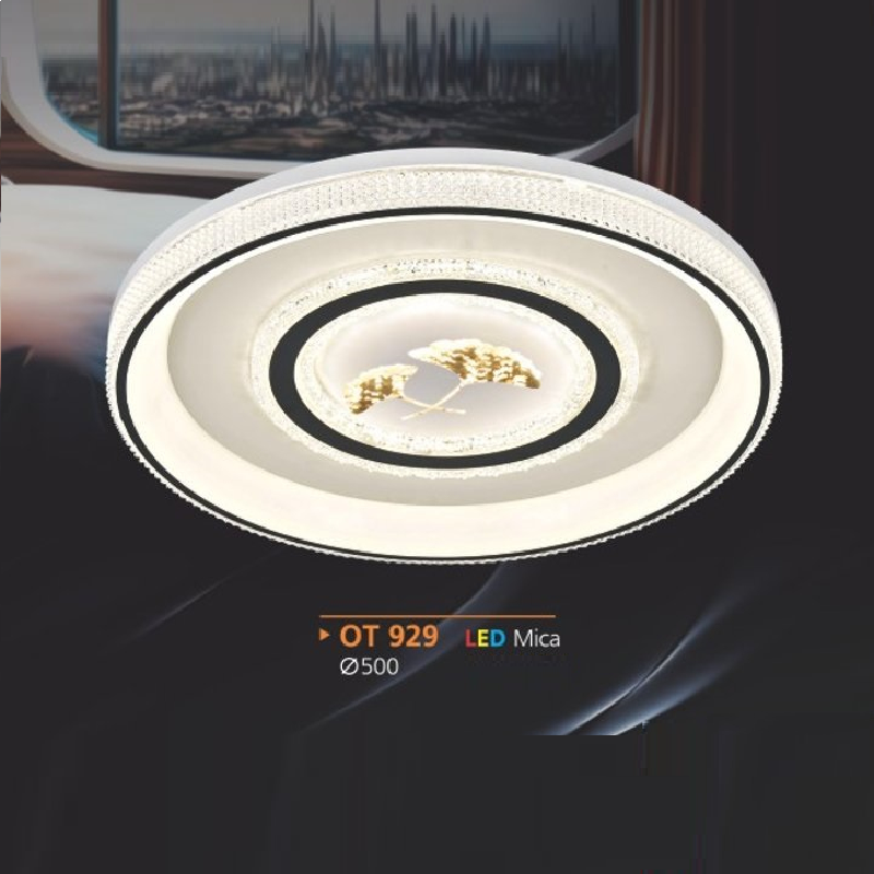 AD - OT 929: Đèn áp trần LED Mica - KT: Ø500mm - Đèn LED
