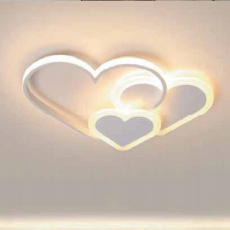 MO - 933 - 21: Đèn áp trần LED hình trái tim - KT: Ø520mm x H100mm - Đèn LED đổi 3 màu