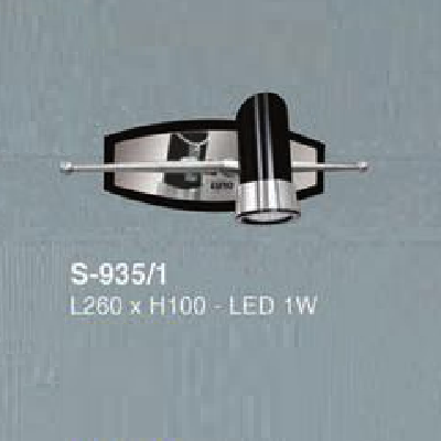 EU - S - 935/1: Đèn rọi tranh/gương - KT: L260mm x H100mm - Đèn LED 1W ánh sáng vàng