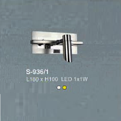 EU - S - 936/1: Đèn rọi tranh/gương - KT: L260mm x H100mm - Đèn LED 1W ánh sáng vàng/trắng