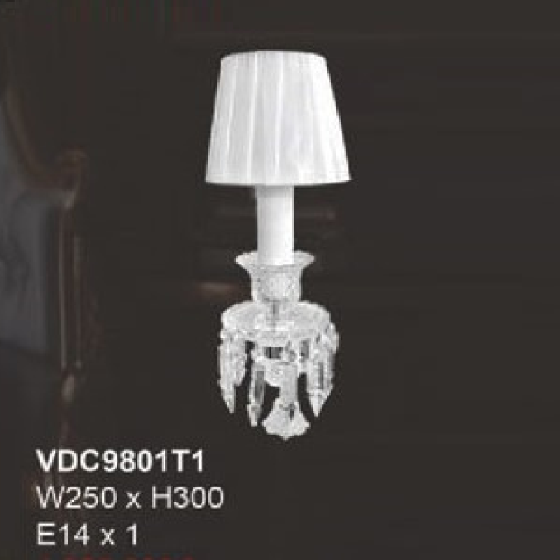 35 - VDC9801T1:  Đèn gắn tường 1 bóng  - KT:  W250mm x H300mm - Bóng đèn  chân E14 x1 bóng