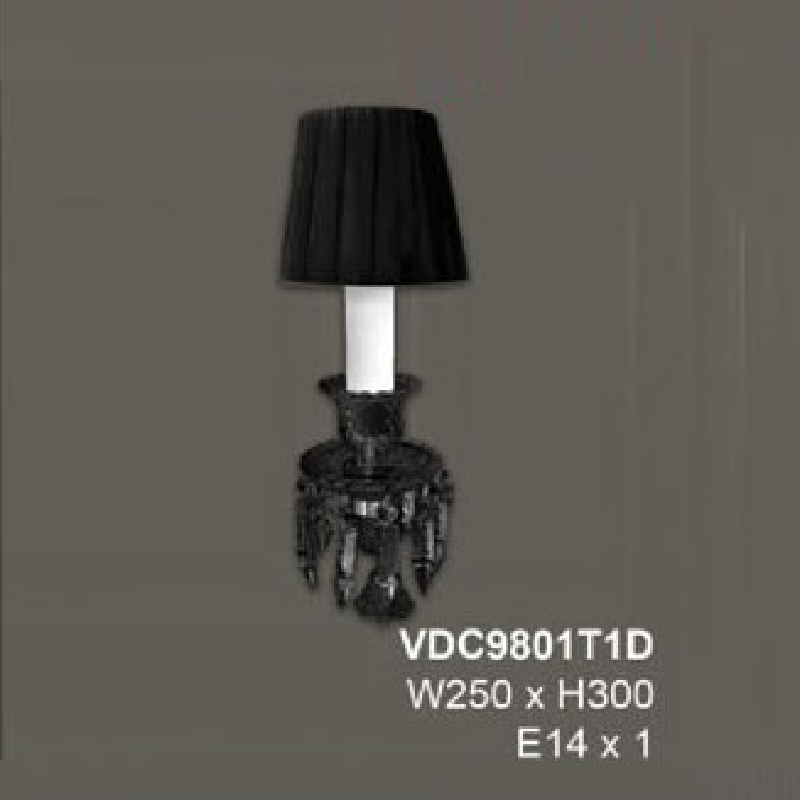 35 - VDC9801T1D:  Đèn gắn tường 1 bóng  - KT:  W250mm x H300mm - Bóng đèn  chân E14 x1 bóng