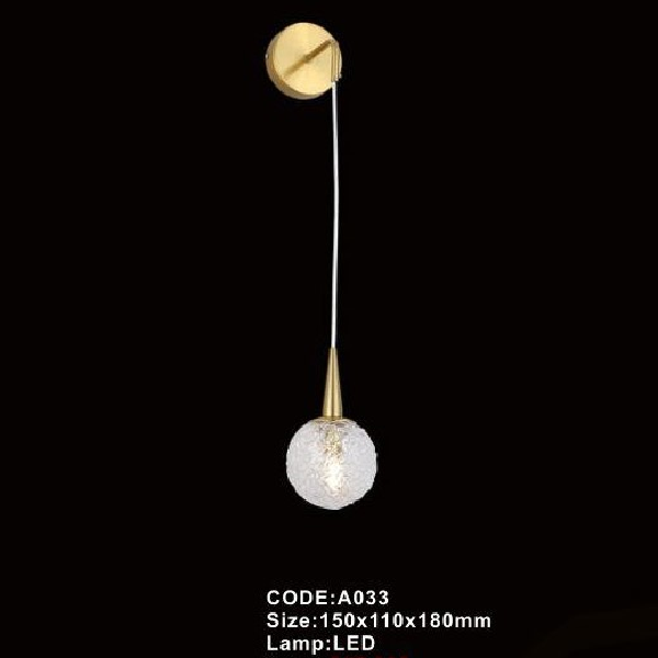 CODE: A033: Đèn gắn tường LED - KT: 150mm x 110mm x 180mm - Đèn LED