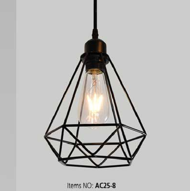 AC25 - 8: Đèn thả đơn - KT: Ø220mm x H1100mm - Bóng đèn E27 x 1