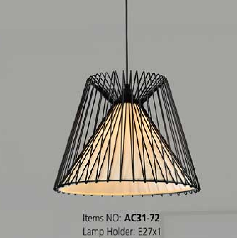 AC31 - 72: Đèn thả đơn - KT: Ø310mm x H260mm - Bóng đèn E27 x 1