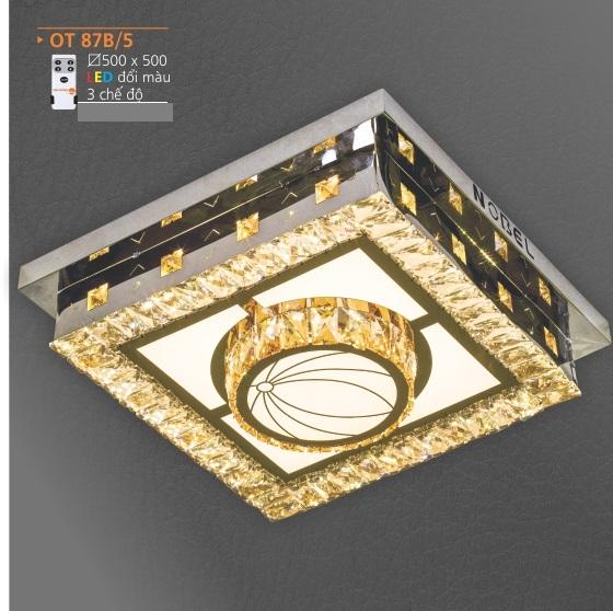 AD - OT 87B/5:  Đèn áp trần LED - KT: 500mm x 500mm - Đèn LED đổi 3 màu - Remote