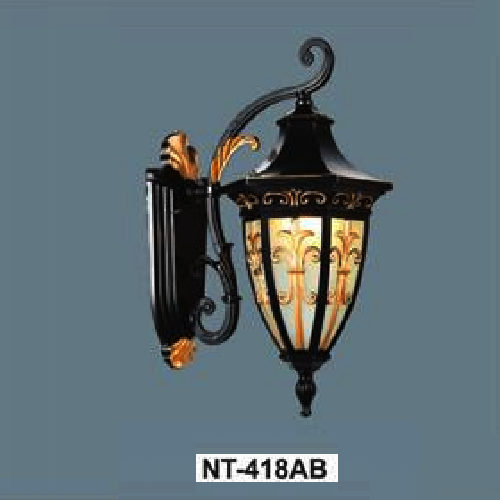 AN - NT - 418AB: Đèn gắn tường ngoài trời - KT: W190mm x H400mm - Bóng đèn E27 x 1
